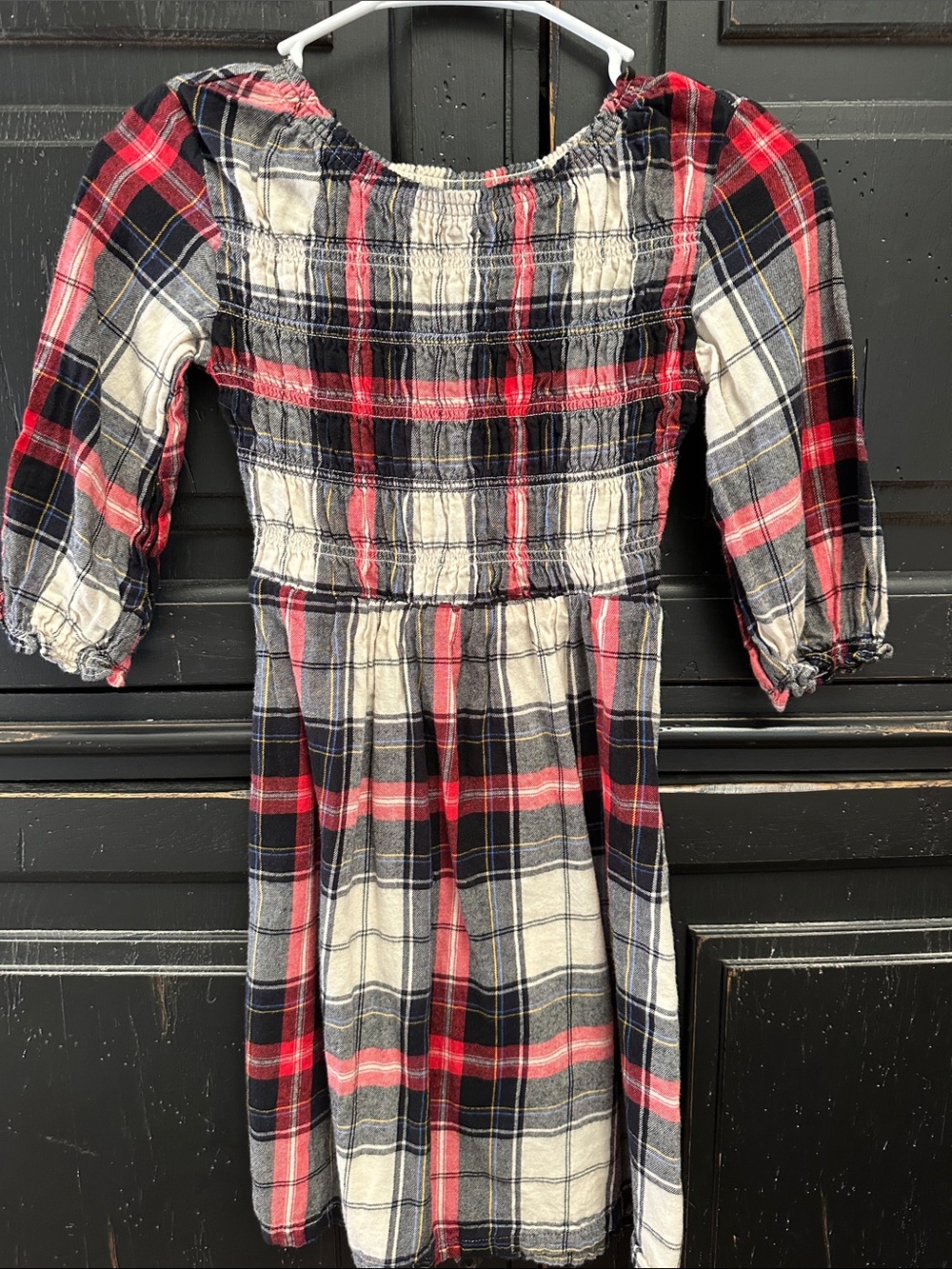 Old Navy Girls' Plaid Dress - Red, Navy & Cream, Large